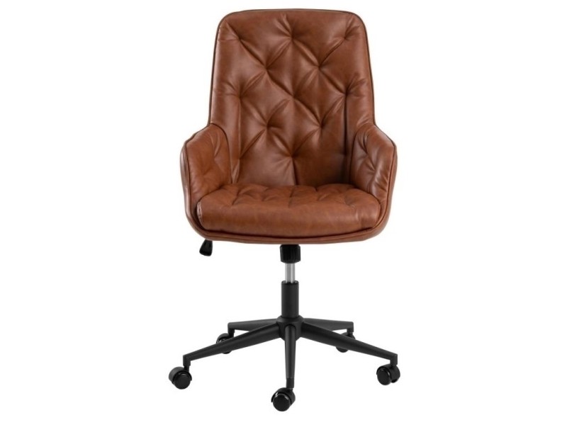 Fotel biurowy Erik brązowy PU - ACTONA